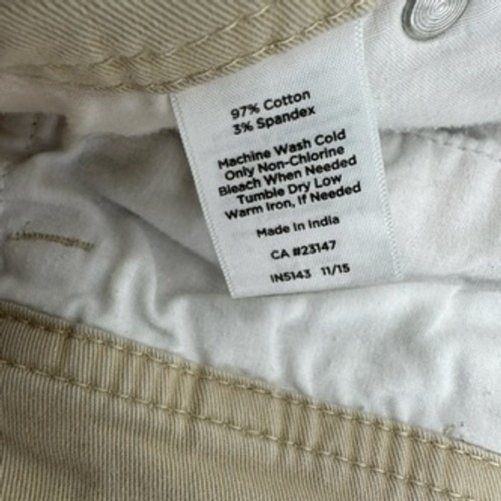 Talbots Womens 16 Straight Leg Ankle Pants Khaki Casual Zip Hem - Picture 9 of 13